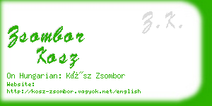 zsombor kosz business card